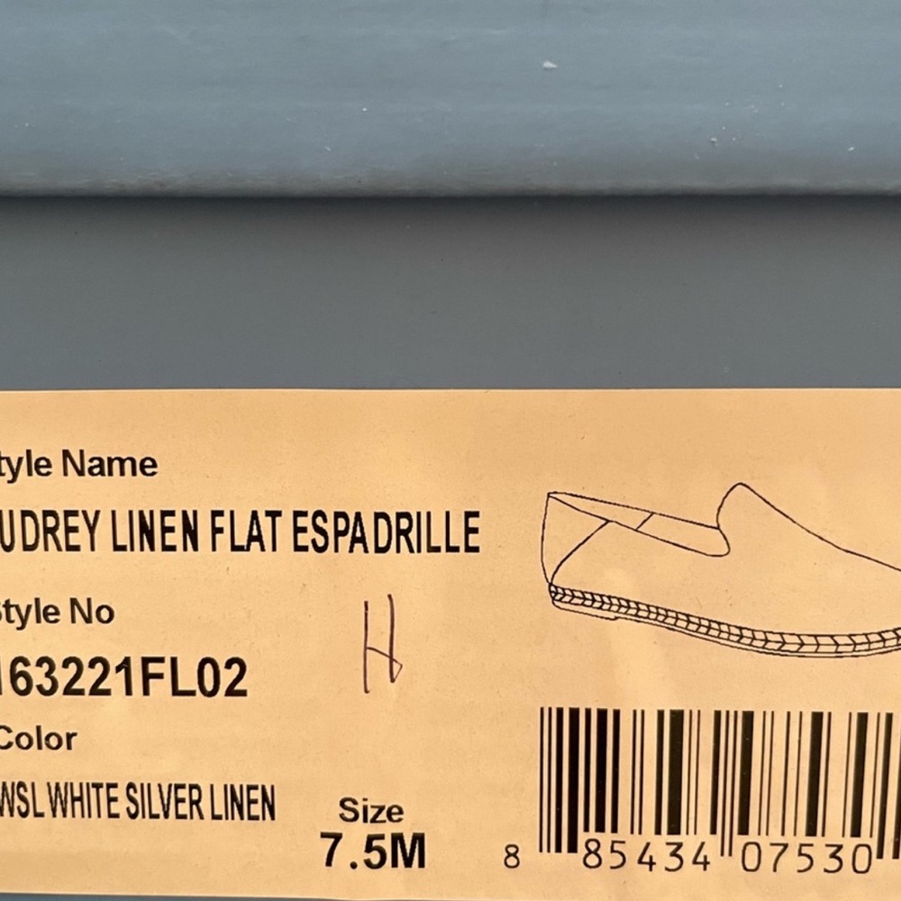 NIB Jack Rogers Audrey Linen Flat Espadrille Women’s size 7.5 M Gold look - Picture 5 of 5